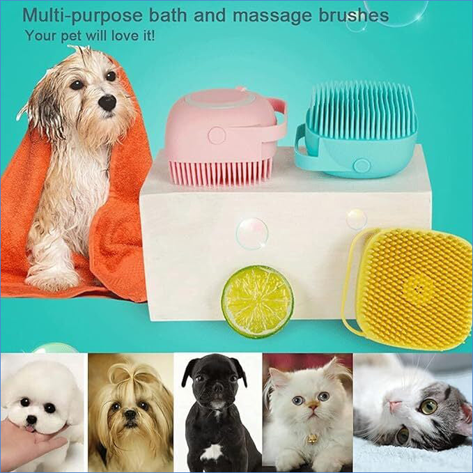 Millensiumaca Ac Body Scrubber With Soap Dispenser For Shower, Silicone Exfoliating Brushes, Soft Body Exfoliator, Bath Loofah For Babies, Kids, Women, Men And Pets (Pack Of 1)